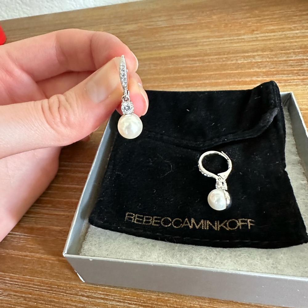 Rebecca Minkoff Drop Pearl Earrings